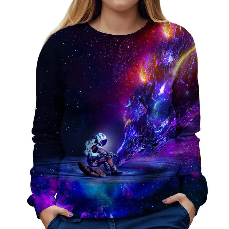 vibrant athletic hoodieAstronaut Texture Womens Sweatshirt