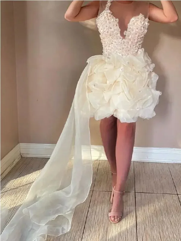 Final Markdown textured dressSexy Ivory Pick-ups Short 3D Flower Mini Cocktail Homecoming Dresses Prom Gown Engagement Birthday Party Final Markdown textured dressSexy Ivory Pick-ups Short 3D Flower Mini Cocktail Homecoming Dresses Prom Gown Engagement Birthday Party