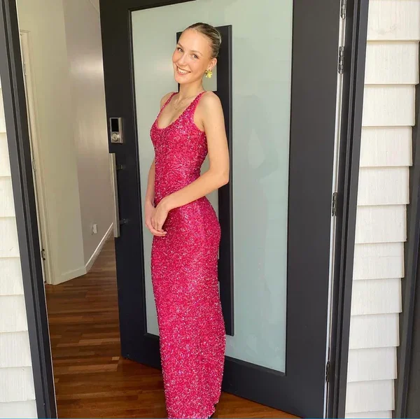 Year-End Clearance casual knit dressFuchsia Spaghetti Straps Sequins Mermaid Long Party Dress Year-End Clearance casual knit dressFuchsia Spaghetti Straps Sequins Mermaid Long Party Dress