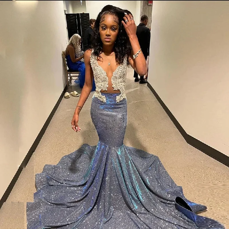 Best Bargains office dressGlitter Blue Sequins Mermaid Prom Dresses for Graduation Party Sheer Mesh Top Birthday Gowns Sweep Train Vestidos De Novia Best Bargains office dressGlitter Blue Sequins Mermaid Prom Dresses for Graduation Party Sheer Mesh Top Birthday Gowns Sweep Train Vestidos De Novia