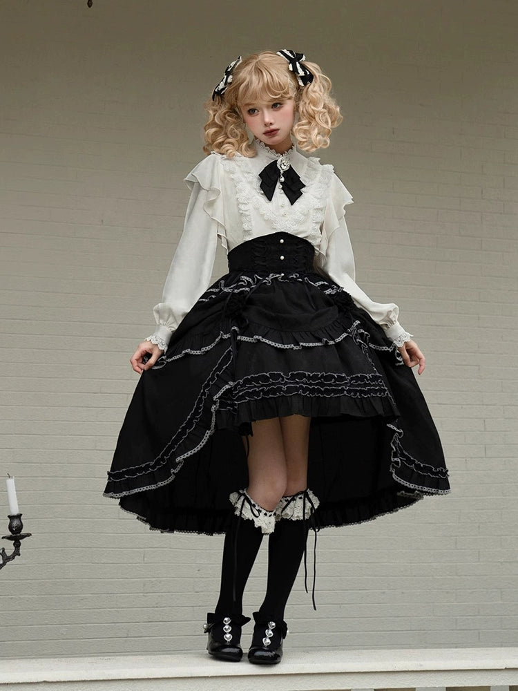 elegant dressLetters from Unknown Star~Long Sleeve Winter Lolita Shirt Skirt Set