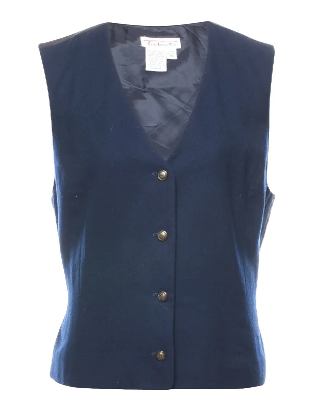 Act Now stylish peacoatNavy Classic Wool Waistcoat - M