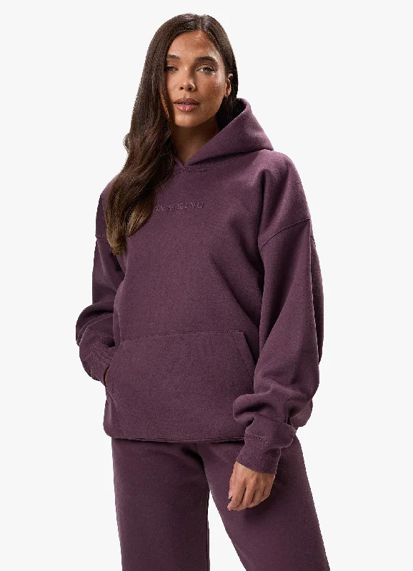 New Deals slim fit workout hoodieGym King Luxe Hood - Deep Plum