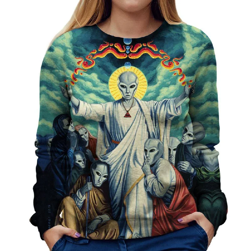 stylish training hoodieAlien Christ Womens Sweatshirt