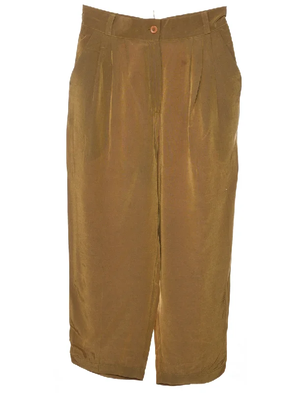 Olive Green Flared Leg Trousers - W30 L25