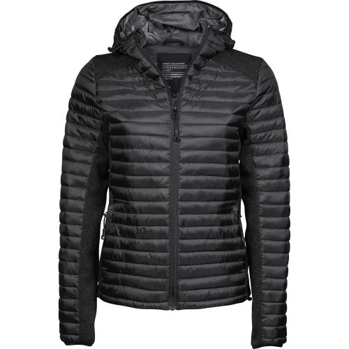 sleek trench coatTee Jays Womens/Ladies Crossover Hooded Padded Outdoor Jacket