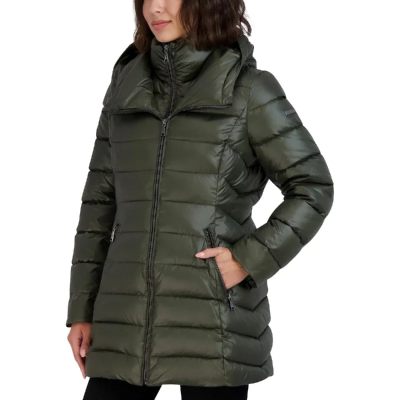 tailored blazer coatWomens Quilted Hooded Puffer Jacket