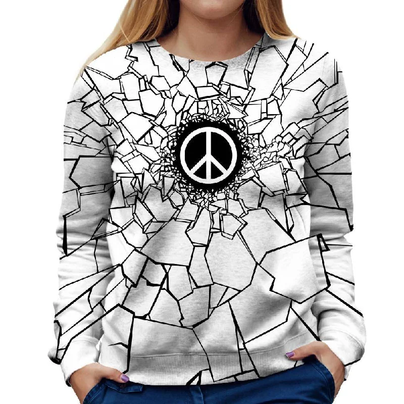 athletic style hoodiePeacebreaker White Womens Sweatshirt