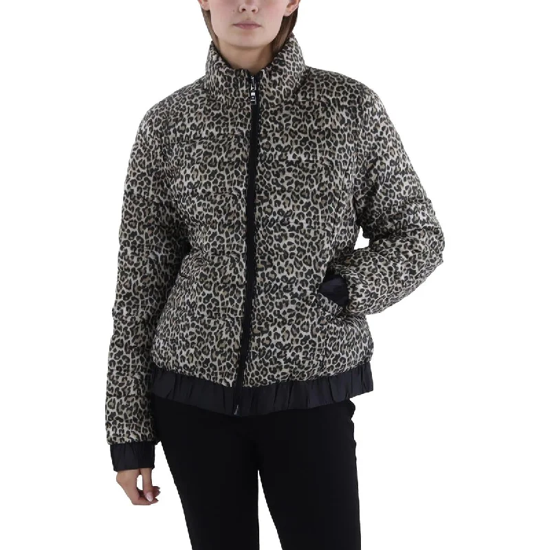 soft coatWomens Insulated Animal Print Puffer Jacket