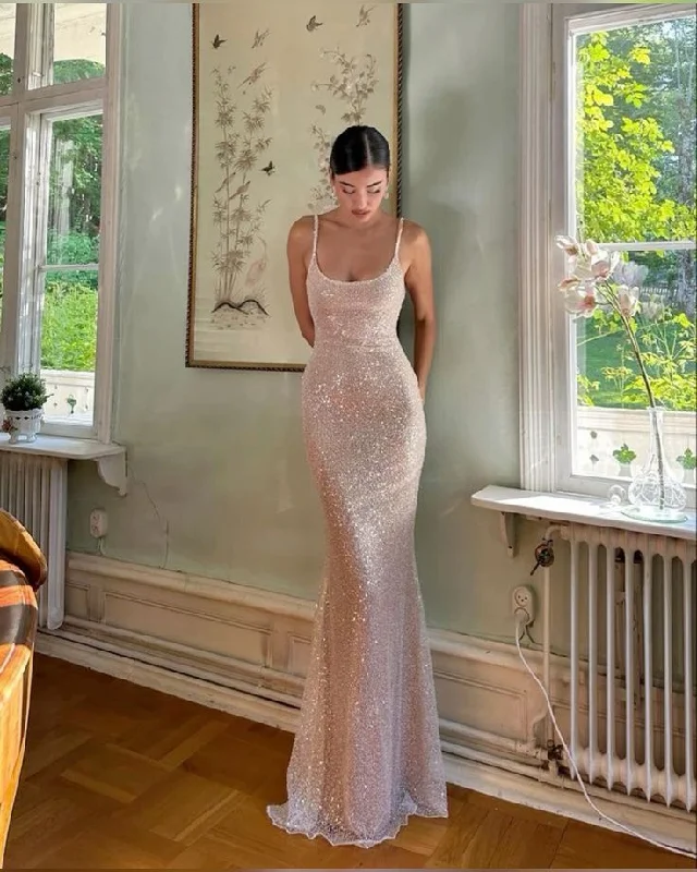New Deals summer dressSimple Mermaid Straps Sequin Prom Dresses Maxi Dress 22th Birthday Outfits Y7258 New Deals summer dressSimple Mermaid Straps Sequin Prom Dresses Maxi Dress 22th Birthday Outfits Y7258