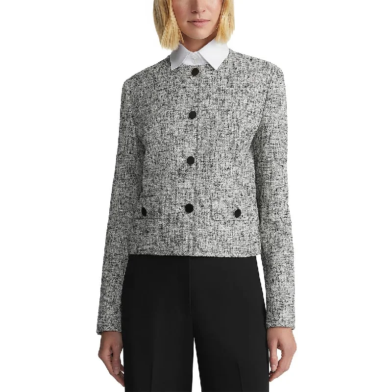 Price Meltdown fashionable quilted coatWomens Textured Office Collarless Blazer