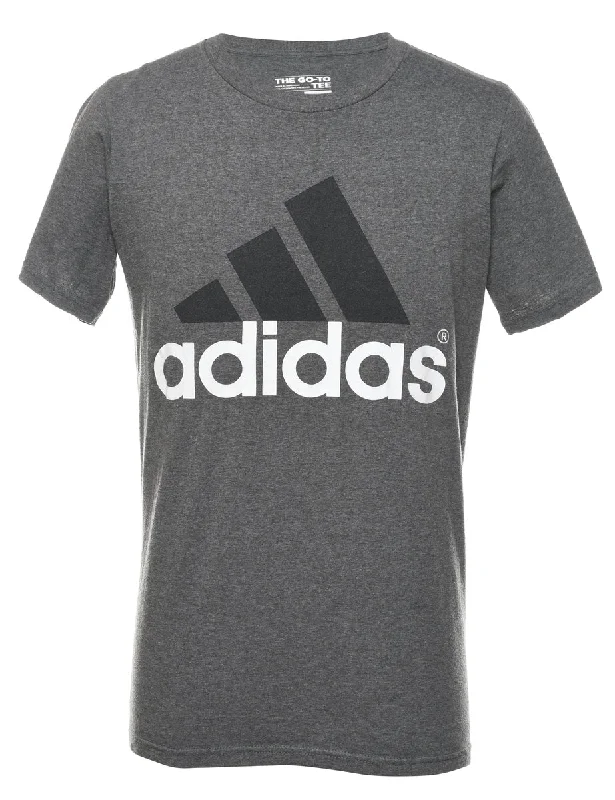 Deal Alert modern outerwearAdidas Grey Printed T-shirt - S