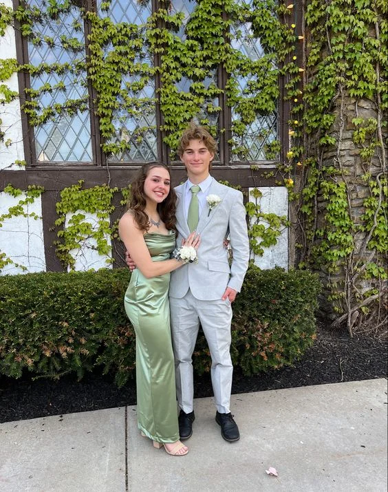 Flash Sale fitted bodycon dressSage Green Sheath Prom Dress,Simple Evening Dress  Y6114