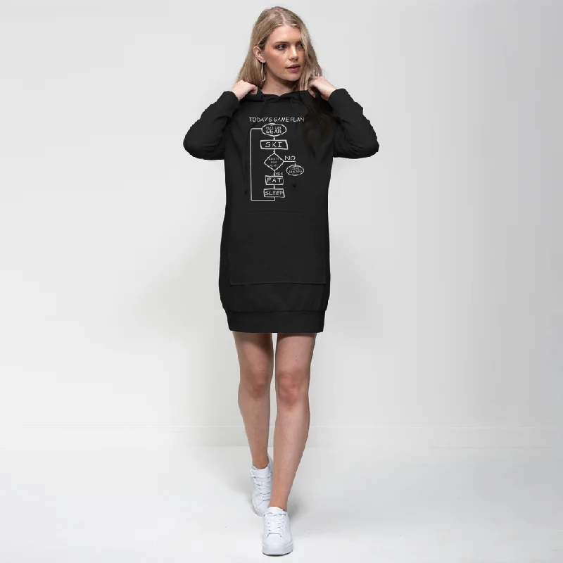 Price Drop Alert Today's Gameplan - Skiing Premium Adult Hoodie Dress