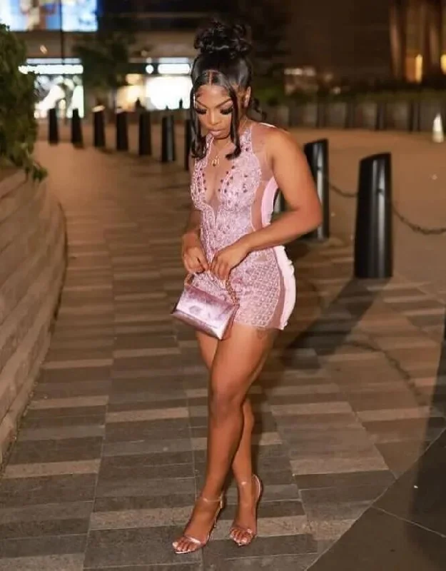 Blowout Deals lace dressPink Sparkly Short Prom Homecoming Dresses for Black Girl 2024 Luxury Diamond Crystal Birthday Gala Gown robe de bal rose Blowout Deals lace dressPink Sparkly Short Prom Homecoming Dresses for Black Girl 2024 Luxury Diamond Crystal Birthday Gala Gown robe de bal rose