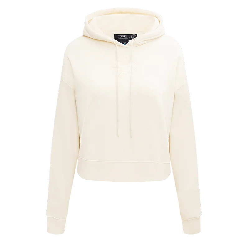 TIME-Limited Offer eco-friendly sports hoodieNHL SAN JOSE SHARKS NEUTRAL WOMEN'S CROPPED PO HOODIE (EGGSHELL)