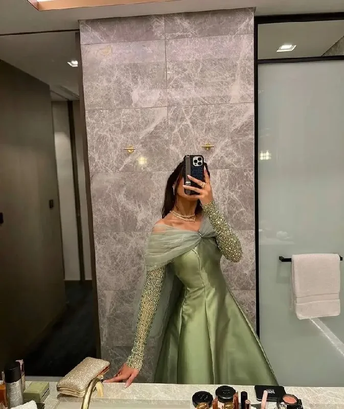 Deep Discounts statement dressElegant Cyan Shiny Long Sleeves Off Shoulder Satin Evening Dresses With Bow Long Arabic Prom Gown Lady Formal Occasion Dress Deep Discounts statement dressElegant Cyan Shiny Long Sleeves Off Shoulder Satin Evening Dresses With Bow Long Arabic Prom Gown Lady Formal Occasion Dress