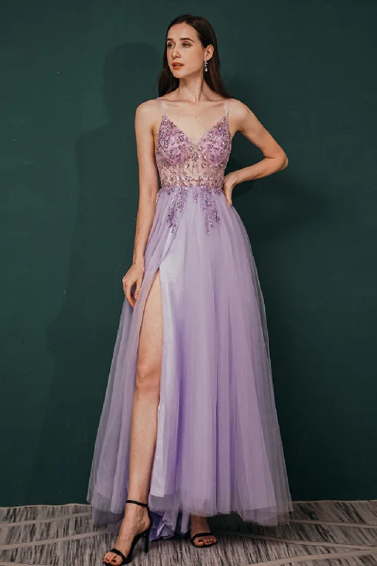 Today’s Deal sleeveless dressLight Purple A-line Rhinestones Tulle Long Prom Dress Today’s Deal sleeveless dressLight Purple A-line Rhinestones Tulle Long Prom Dress