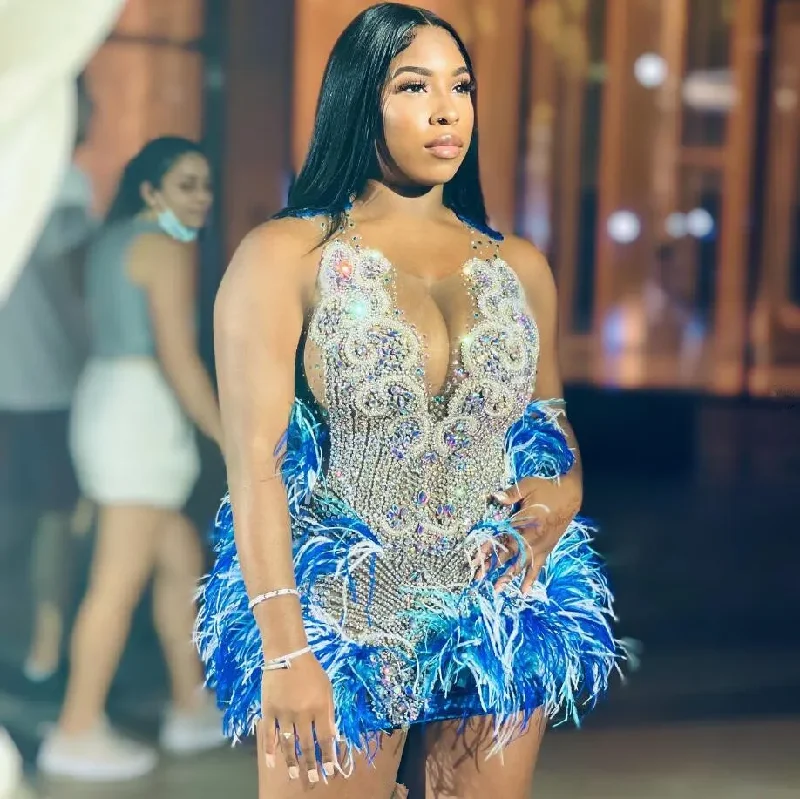 Deal Frenzy v-neck dressLuxury 2024 Short Prom Homecoming Dress Sparkly Diamond Crystal Feather Black Girl Birthday Celebrity Gown vestidos luxo Deal Frenzy v-neck dressLuxury 2024 Short Prom Homecoming Dress Sparkly Diamond Crystal Feather Black Girl Birthday Celebrity Gown vestidos luxo