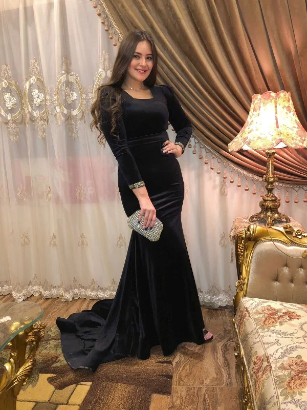 While Supplies Last formal dressElegant Black Long Sleeves Mermaid Evening Dress,Black Evening Gown Y5661 While Supplies Last formal dressElegant Black Long Sleeves Mermaid Evening Dress,Black Evening Gown Y5661