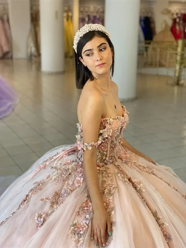 fitted bodycon dressChampagne Princess Quinceanera Dresses Ball Gown Sweetheart Tulle Appliques Sweet 16 Dresses 15 Años Custom