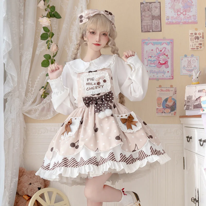 Can't Miss draped dressEieyomi~Pie milk cherry~Sweet Lolita Salopette and Blouse