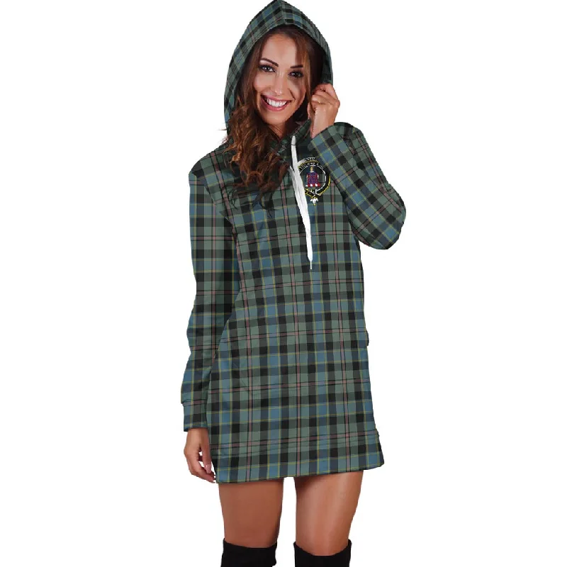 Bargain Bin Ogilvie (Ogilvy) Hunting Tartan Hoodie Dress with Family Crest