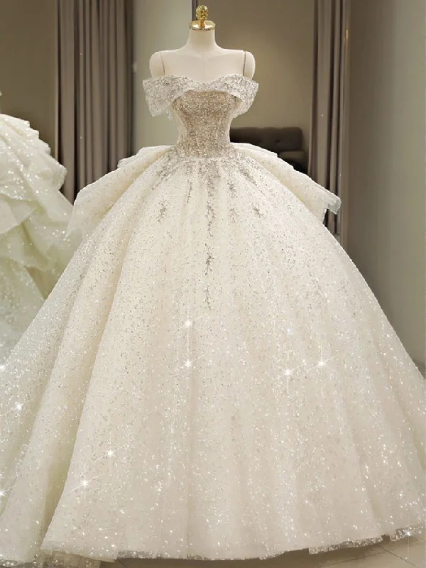 YEAR-End Clearance elegant evening dressOff Shoulder Wedding Dresses, Large Trailing Princess Tail Dress, Backless White Wedding Dress Y6868 YEAR-End Clearance elegant evening dressOff Shoulder Wedding Dresses, Large Trailing Princess Tail Dress, Backless White Wedding Dress Y6868
