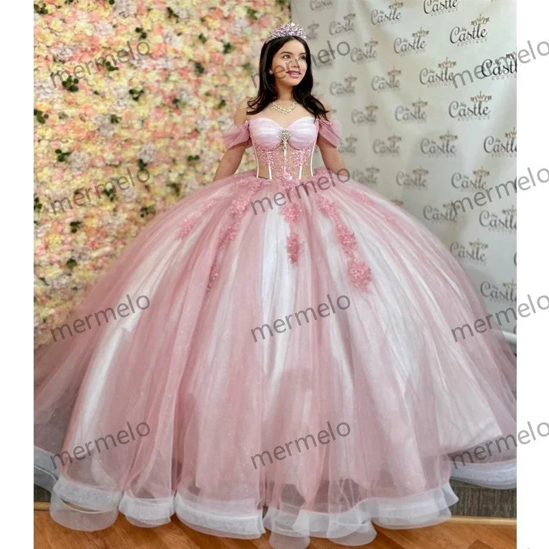 Special Price modern dressGlittering Pink Quinceanera Dress Crystal Beading Lace