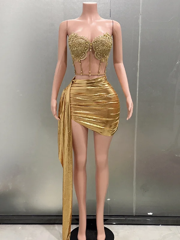 Discount Mania comfy maxi dressGolden Color Crytrals Sequins 2-Pieces Set Birthday Evening Party Luxury Dress Performance Costume Nightclub Singer Dancer Stage Discount Mania comfy maxi dressGolden Color Crytrals Sequins 2-Pieces Set Birthday Evening Party Luxury Dress Performance Costume Nightclub Singer Dancer Stage