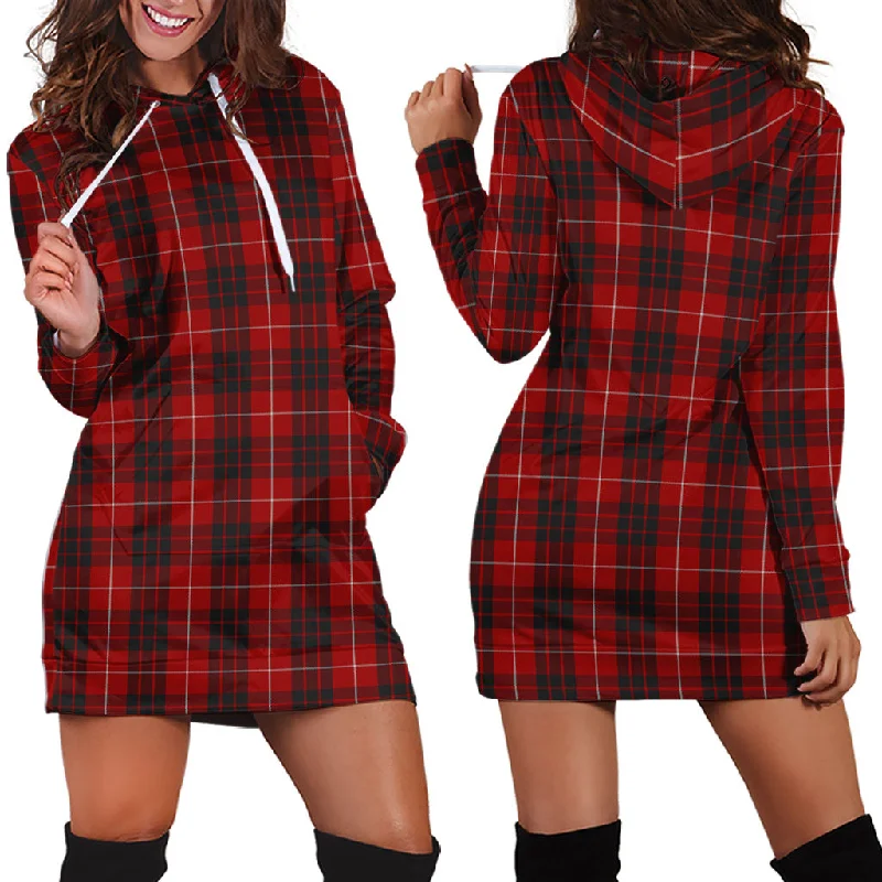 Stock Clearance Munro Black and Red Tartan Hoodie Dress