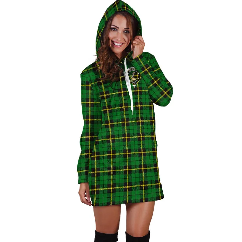 Quick Sale Wallace Hunting Green Tartan Hoodie Dress with Family Crest
