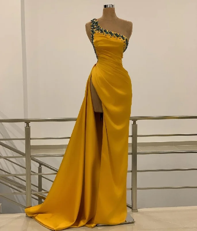 Amazing Deals chic dressGold Haute Couture Prom Dresses A-line One-shoulder Slit Beaded Saudi Arabia Dubai Robe De Soiree Evening Dress Gown Amazing Deals chic dressGold Haute Couture Prom Dresses A-line One-shoulder Slit Beaded Saudi Arabia Dubai Robe De Soiree Evening Dress Gown
