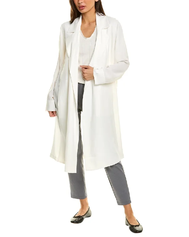 classic zip-up coatEileen Fisher Silk Trench Coat