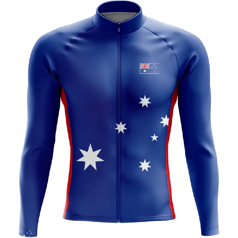 Price Cut workout style hoodieAustralia Elite Long Sleeve Cycling Jersey