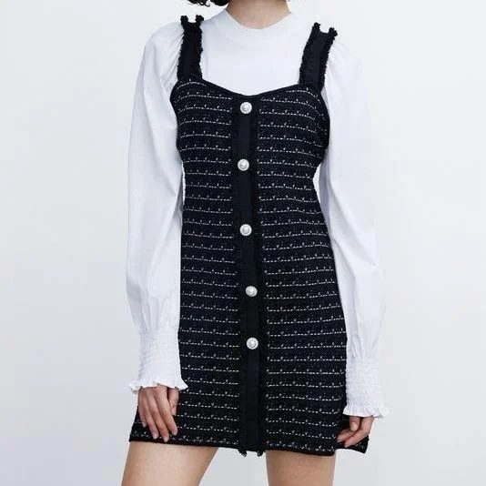 flowy dressAutumn Socialite Patchwork Knitted Dress