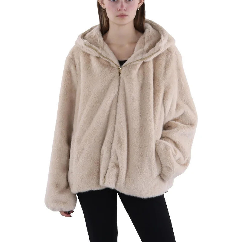 Buy More, Save More utility coatWomens Faux Fur Hooded Faux Fur Coat