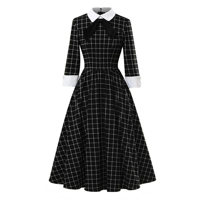 Price Rollback structured dressBerriesJam - Autumn Plaid Vintage Cotton Midi Party Dress Price Rollback structured dressBerriesJam - Autumn Plaid Vintage Cotton Midi Party Dress
