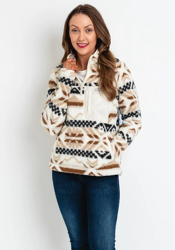 Best Bargains premium zip-up hoodieColumbia Womens West Bend™ Aztec Inspired Quarter Zip Sherpa Fleece, Neutral