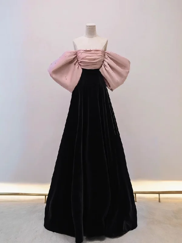 chic wrap dressPretty Off The Shoulder Velvet Satin Long Prom Dress Evening Dress Y7611