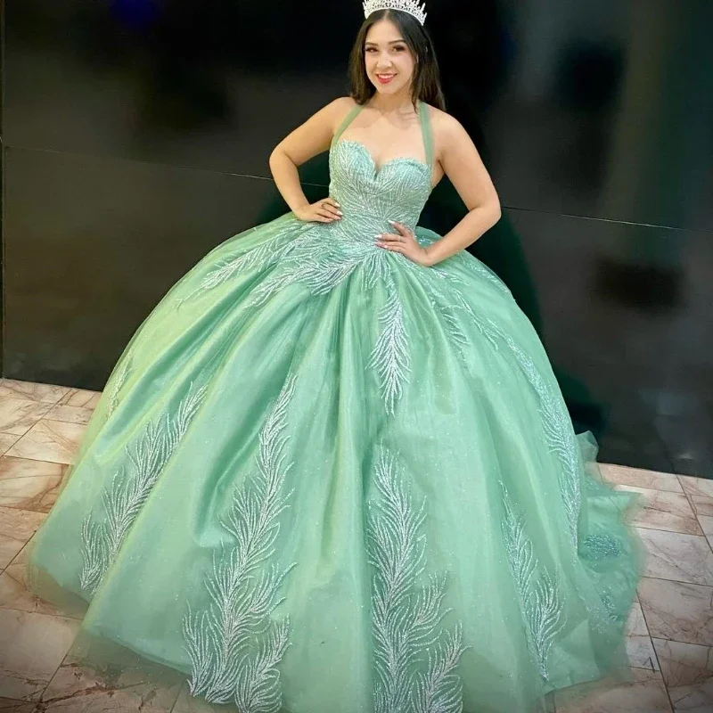 Great Deals backless dressGreen Shiny Sweetheart Quinceanera Dress Off The Shoulder Ball Gown Lace Beads Corset Sweet 15 Vestidos De XV Años Great Deals backless dressGreen Shiny Sweetheart Quinceanera Dress Off The Shoulder Ball Gown Lace Beads Corset Sweet 15 Vestidos De XV Años