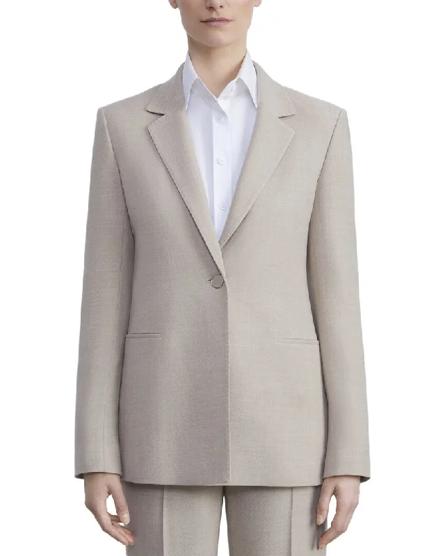 Take Advantage fitted trench coatLafayette 148 New York Single Button Wool-Blend Blazer