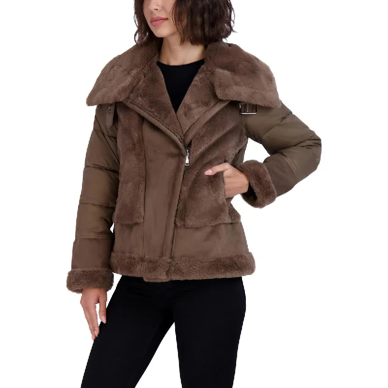 stylish peacoatSaylor Womens Faux Fur Cold Weather Puffer Jacket