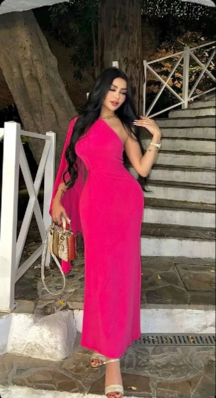 Great Bargains cocktail dressCharming One Sleeve Sheath Evening Dress Y5679