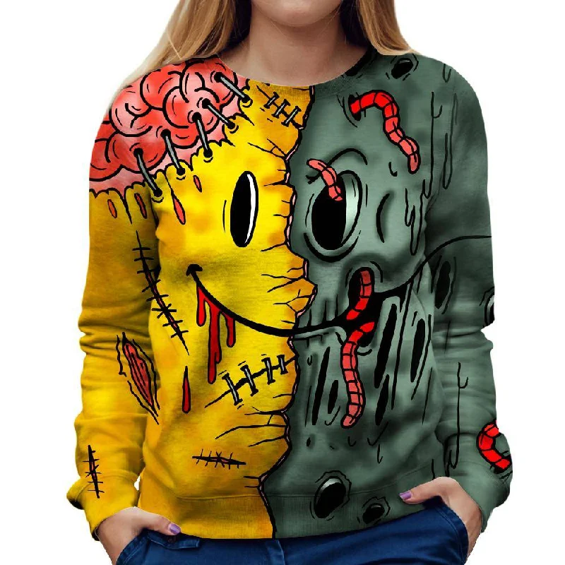 streetwear gym sweatshirtEmoji Zombie Womens Sweatshirt