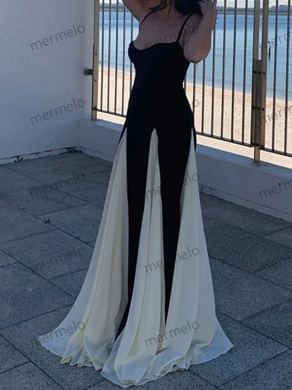 pleated dressModest A line Spaghetti Straps Black Long Prom Dresses Formal Graduation Party Dress Evening Dress