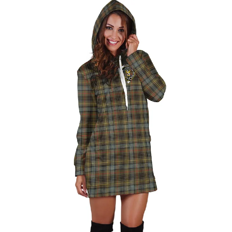 Early Access Stewart Hunting Weathered Tartan Hoodie Dress with Family Crest