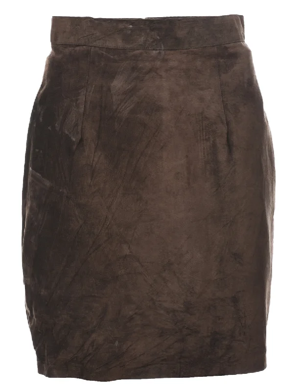 Hurry In oversized trench coatDark Brown Suede Pencil Skirt - S