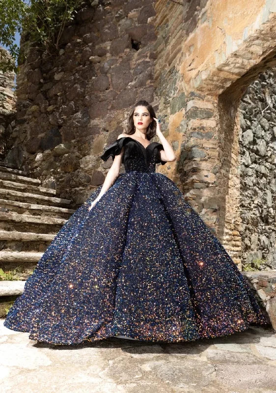 luxury dressBlack Mexican Quinceanera Dresses Ball Gown Off The Shoulder Sparkly Puffy Sweet 16 Dresses 15 Años