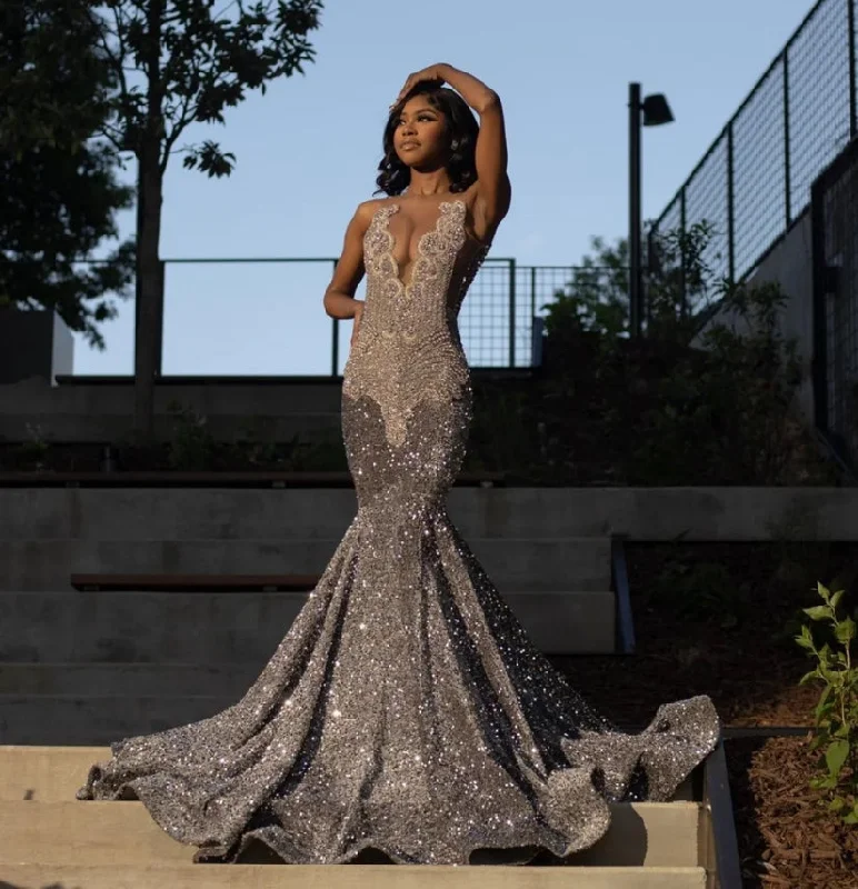 Special Promotion casual slip dressImpressive Silver Rhinestones Sequin Prom Dresses For Black Girls O Neck Beaded Mermaid Cocktail Dress Formal Occasion Gown Special Promotion casual slip dressImpressive Silver Rhinestones Sequin Prom Dresses For Black Girls O Neck Beaded Mermaid Cocktail Dress Formal Occasion Gown